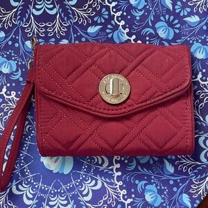 Vera Bradley Quilted Wristlet- maroon